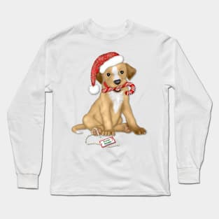 Christmas Santa Puppy Long Sleeve T-Shirt